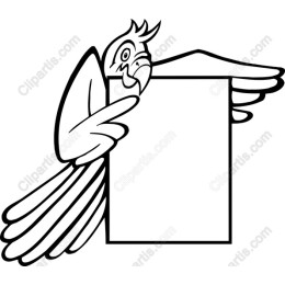 Charming Bird Holding Blank Sign