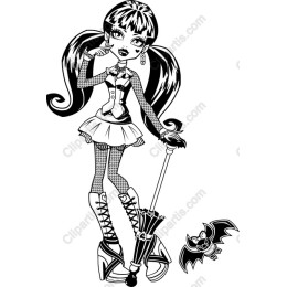 Gothic Chic Character with Bat Companion