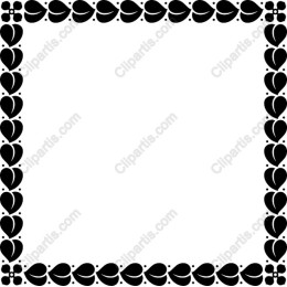 Elegant Black Leaf Pattern Border