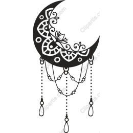 Elegant Crescent Moon with Beaded