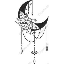 Celestial Floral Crescent Moon
