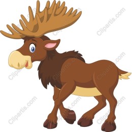 Whimsical Cartoon Moose