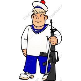 Cartoon Sailor with Rifle