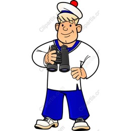 Charming Sailor Character with Binoculars