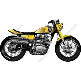 Custom Yellow Cafe Racer Motorcycle
