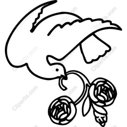 Soaring Dove with Roses