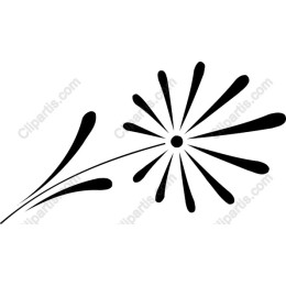 Stylized Black and White Flower