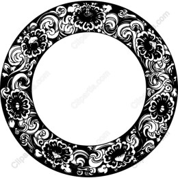 Elegant Floral Frame in Black and White