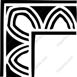 Elegant Black-and-White Corner Ornament