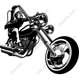 Rugged Biker Chopper Motorcycle