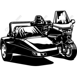 Dynamic Vehicle Duo: Sports Car & Motorcycle