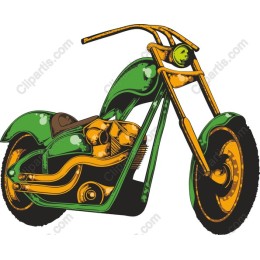 Vibrant Chopper Motorcycle
