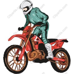 Motocross Rider - Dynamic Clipart