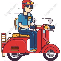 Vibrant Scooter Rider