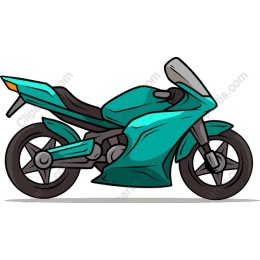 Dynamic Turquoise Motorcycle