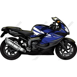 Dynamic Blue Motorcycle