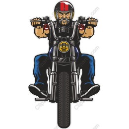 Rugged Biker on Motorcycle