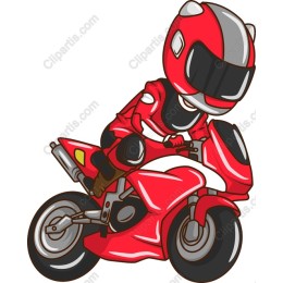 Dynamic Red Motorcycle Racer