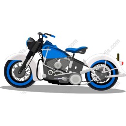Classic Blue & White Motorcycle