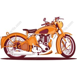 Classic Orange Motorcycle