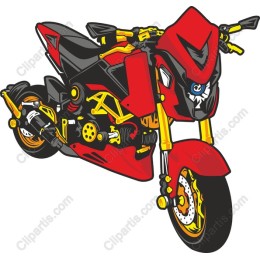 Dynamic Red and Yellow Motorcycle