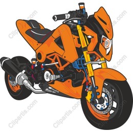 Vibrant Orange Motorcycle