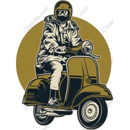 Vintage Scooter Rider