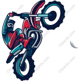 Dynamic Motocross Rider Wheelie