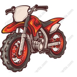 Vibrant Red Dirt Bike