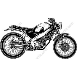 Classic Motorcycle Line Art