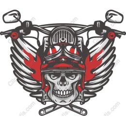 Skull Motorcycle with Wings