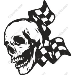 Fierce Skull with Checkered Flag