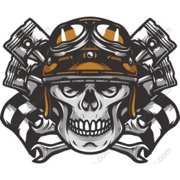 Vintage Motorcycle Skull