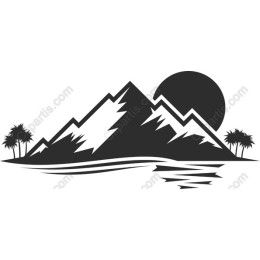 Majestic Mountain Landscape with Palm Trees