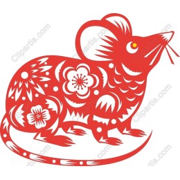 Vibrant Red Chinese Zodiac Mouse