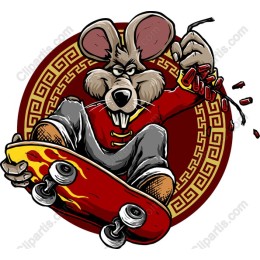 Rebellious Skateboarder Mouse