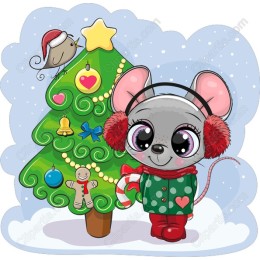 Festive Mouse & Christmas Tree