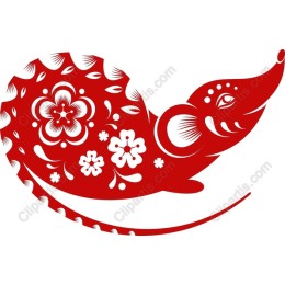 Ornamental Red Floral Creature