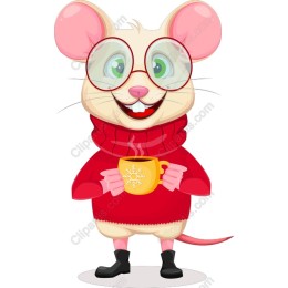 Cozy Mouse with Mug
