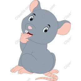 Charming Cartoon Gray Mouse