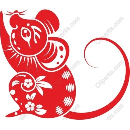 Charming Red Floral Mouse