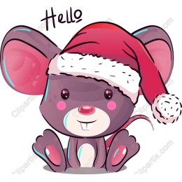 Cheerful Santa Mouse