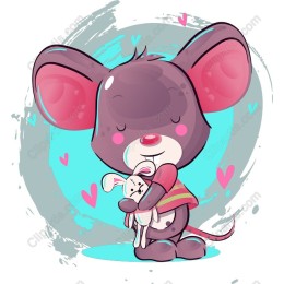 Cuddly Mouse and Bunny