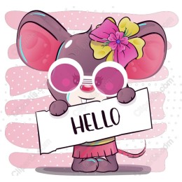 Cheerful Hello Mouse