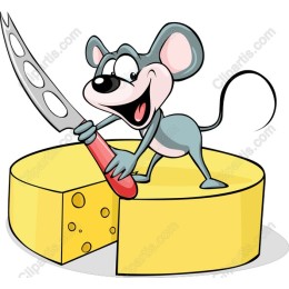 Cheerful Mouse with Cheese