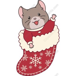 Festive Cat in Red Stocking