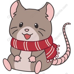 Charming Mouse with Scarf