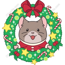 Festive Mouse in Wreath