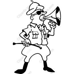 Cartoon Soldier with Megaphone