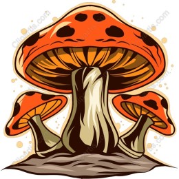 Whimsical Vibrant Mushroom